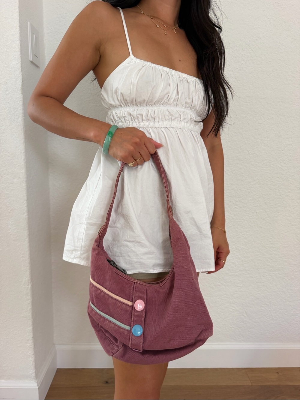 Marc by Marc Jacobs Mauve Shoulder Bag with Accent Buttons